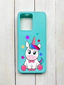 Матовий чохол на Xiaomi Redmi Note 12 Бірюзовий :: Єдиноріг (принт 102)