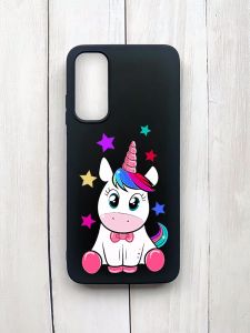 Матовий чохол на Samsung Galaxy A05s (A057) Чорний :: Єдиноріг (принт 102)