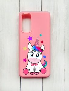 Матовий чохол на Samsung Galaxy M54 Рожевий :: Єдиноріг (принт 102)