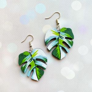 Сережки з дерева. Листочок (принт 7.2)