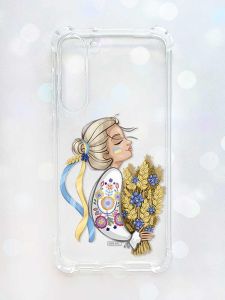 Чохол з потовщеними кутами на Samsung Galaxy S23 Plus :: Українка з колосками (принт 173)