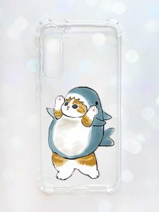 Чохол з потовщеними кутами на Samsung Galaxy S23 Plus :: Котик акула (принт 379)