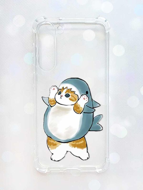 Чохол з потовщеними кутами на Samsung Galaxy S23 Plus :: Котик акула (принт 379)