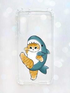 Чохол з потовщеними кутами на Samsung Galaxy S23 Plus :: Котик акула (принт 380)