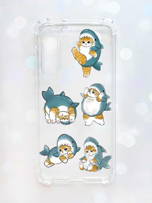 Чохол з потовщеними кутами на Samsung Galaxy S23 Plus :: Котики акули (принт 381)