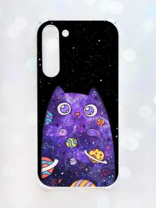 Чохол з потовщеними кутами на Samsung Galaxy S23 Plus :: Фіолетова кішка (принт 361)