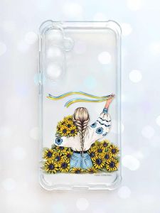 Чохол з потовщеними кутами на Samsung Galaxy S23 FE :: Дівчина зі стрічкою (принт 25)