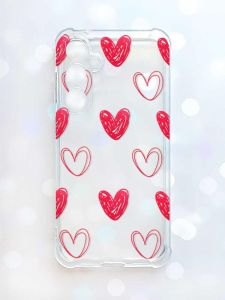 Чохол з потовщеними кутами на Samsung Galaxy S23 FE :: Сердечка червоні (принт 77)