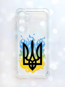 Чохол з потовщеними кутами на Samsung Galaxy S23 FE :: Тризуб Полум'я (принт 257)