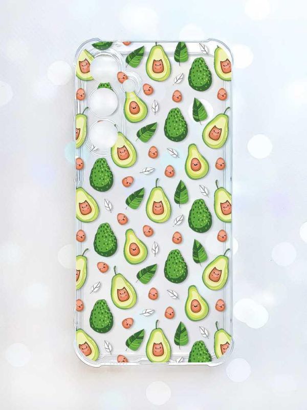 Чохол з потовщеними кутами на Samsung Galaxy S23 FE :: Авокадо з котиками (принт 301)