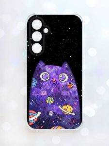 Чохол з потовщеними кутами на Samsung Galaxy S23 FE :: Фіолетова кішка (принт 361)