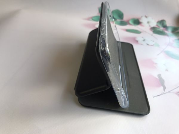 Чохол-книжка з малюнком для Samsung Galaxy A71 (A715) Чорний :: Квіткова ідилія (принт 382)