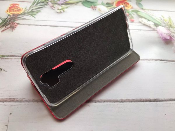 Чохол-книжка з малюнком для Xiaomi Redmi Note 8 Pro Червоний :: Квіткова ідилія (принт 382)
