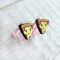 Дитячі сережки кліпси Піца (принт k_017)