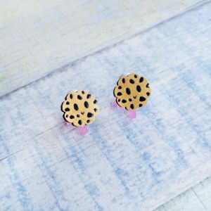 Дитячі сережки кліпси Печиво (принт k_023)