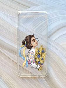 Прозорий чохол на Motorola Moto G72 :: Українка з колосками (принт 172)