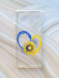 Прозорий чохол на Motorola Moto G72 :: Серце з соняхом. Україна (принт 260)