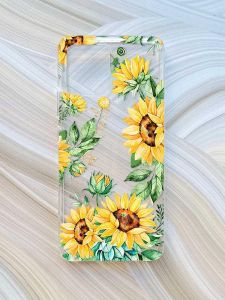 Прозорий чохол на Motorola Moto G72 :: Соняхи (принт 288)
