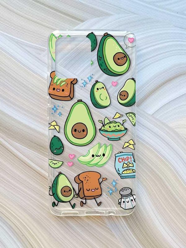 Прозорий чохол на Motorola Moto G72 :: Милі авокадо каваї (принт 305)