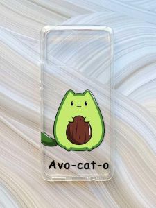 Прозорий чохол на Motorola Moto G72 :: Котик Авокадо (принт 306)