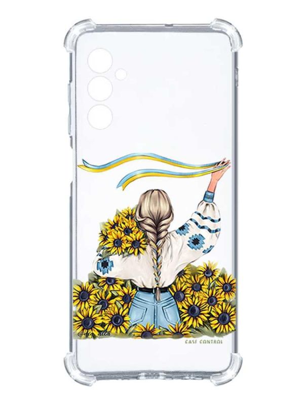 Чохол з потовщеними кутами на Samsung Galaxy S24 :: Дівчина зі стрічкою (принт 25)