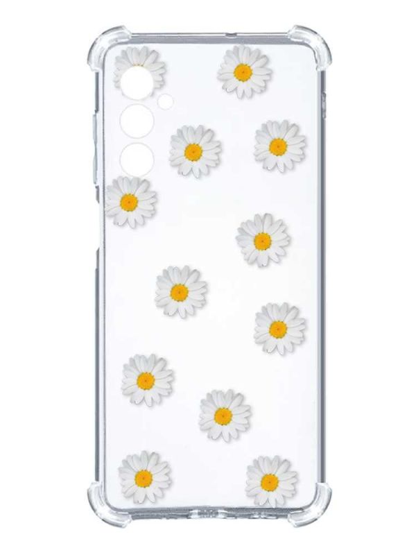 Чохол з потовщеними кутами на Samsung Galaxy S24 :: Фон ромашки (принт 41)