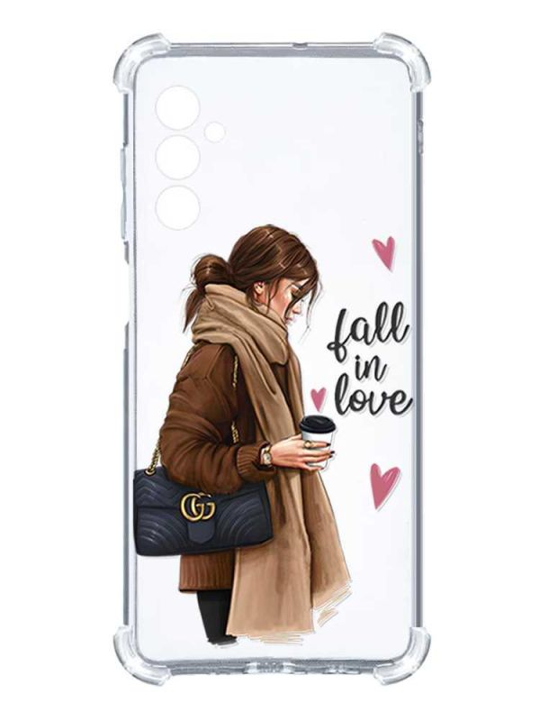 Чохол з потовщеними кутами на Samsung Galaxy S24 :: Дівчина з кавою (принт 112)