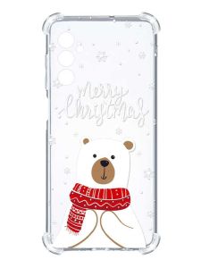 Чохол з потовщеними кутами на Samsung Galaxy S24 :: Ведмедик. З Різдвом (принт 146)