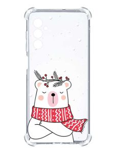 Чохол з потовщеними кутами на Samsung Galaxy S24 :: Ведмідь у шарфі (принт 147)