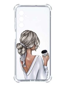 Чохол з потовщеними кутами на Samsung Galaxy S24 :: Дівчина з латте (принт 227)