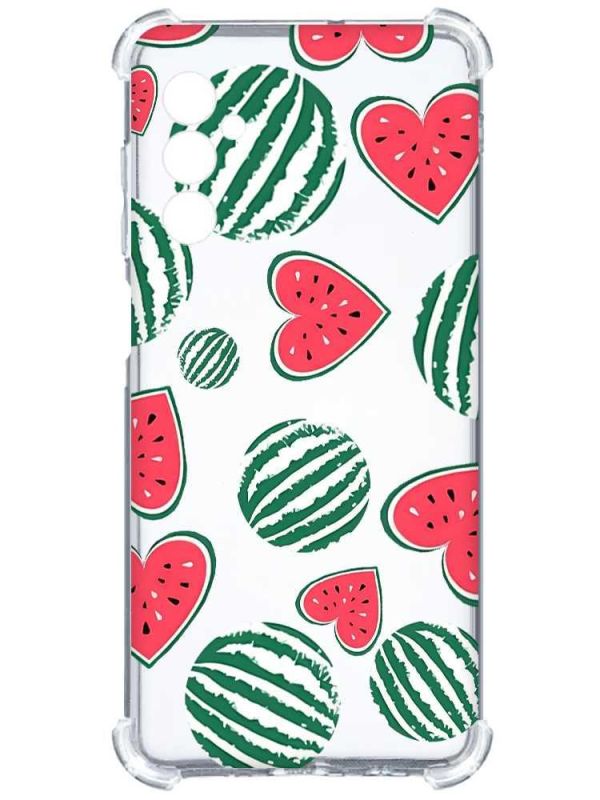 Чохол з потовщеними кутами на Samsung Galaxy S24 :: Кавуни сердечка (принт 343)