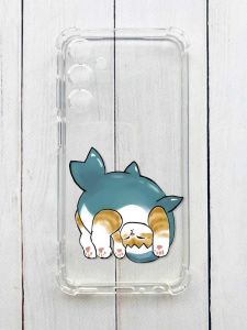 Чохол з потовщеними кутами на Samsung Galaxy S24 :: Котик акула (принт 378)