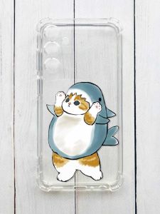 Чохол з потовщеними кутами на Samsung Galaxy S24 :: Котик акула (принт 379)