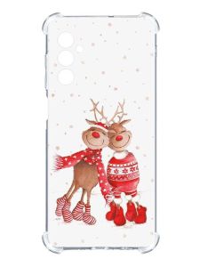 Чохол з потовщеними кутами на Samsung Galaxy S24 :: Веселі олені (принт 150)
