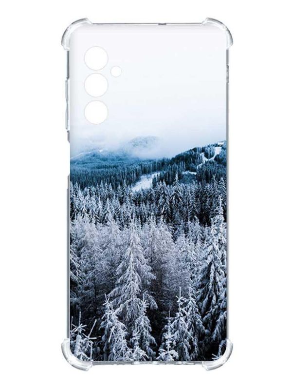 Чохол з потовщеними кутами на Samsung Galaxy S24 :: Зимовий ліс (принт 164)