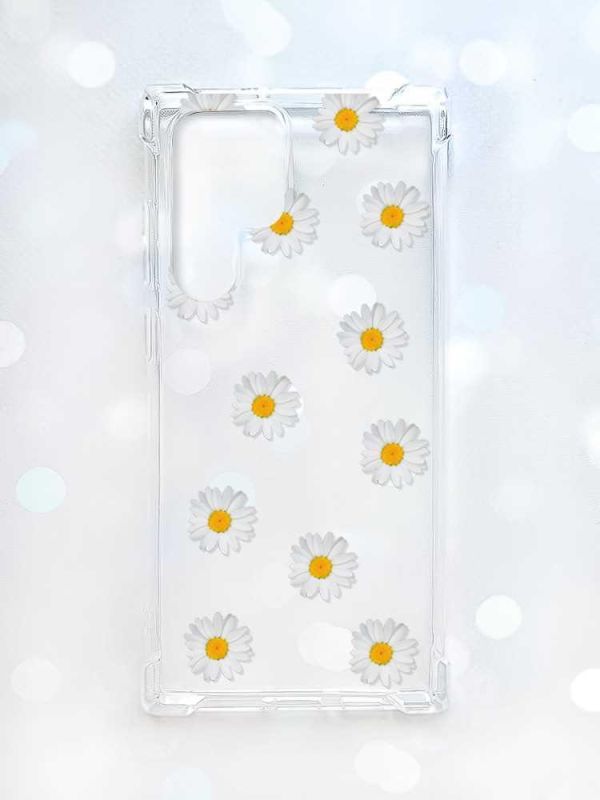 Чохол з потовщеними кутами на Samsung Galaxy S22 Ultra :: Фон ромашки (принт 41)