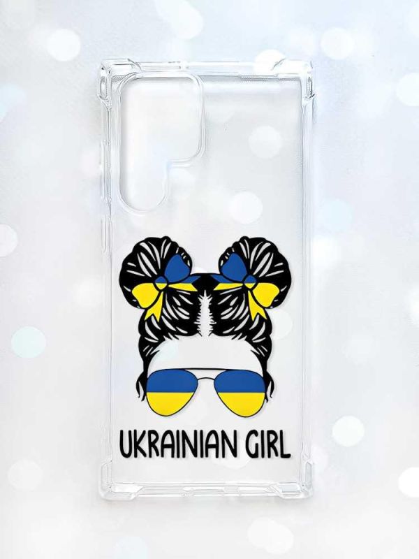 Чохол з потовщеними кутами на Samsung Galaxy S22 Ultra :: Українська дівчина (принт 113)