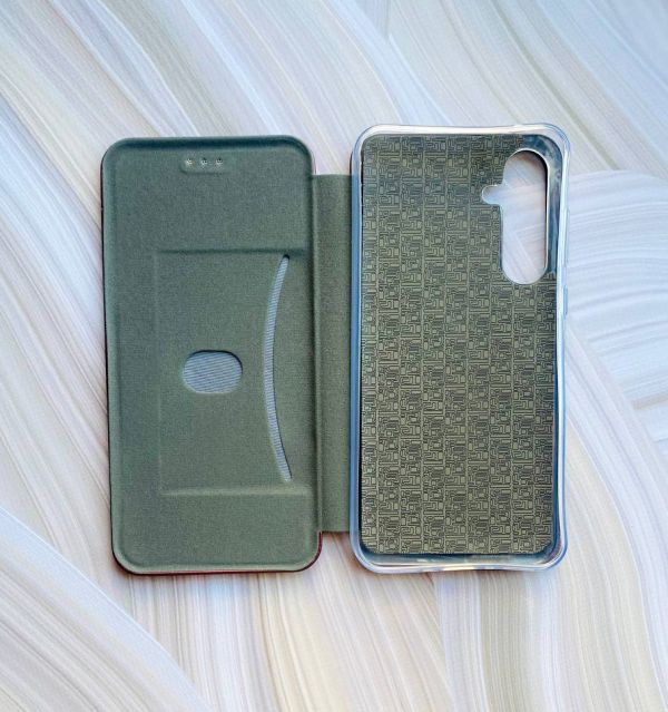 Чохол-книжка з малюнком для Samsung Galaxy A35 (A356) Бордовий :: Українка з колосками (принт 172)