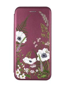 Чохол-книжка з малюнком для Samsung Galaxy A35 (A356) Бордовий :: Квіти польові (принт 363)