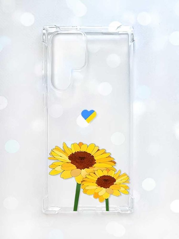 Чохол з потовщеними кутами на Samsung Galaxy S22 Ultra :: Жовті квіти (принт 364)