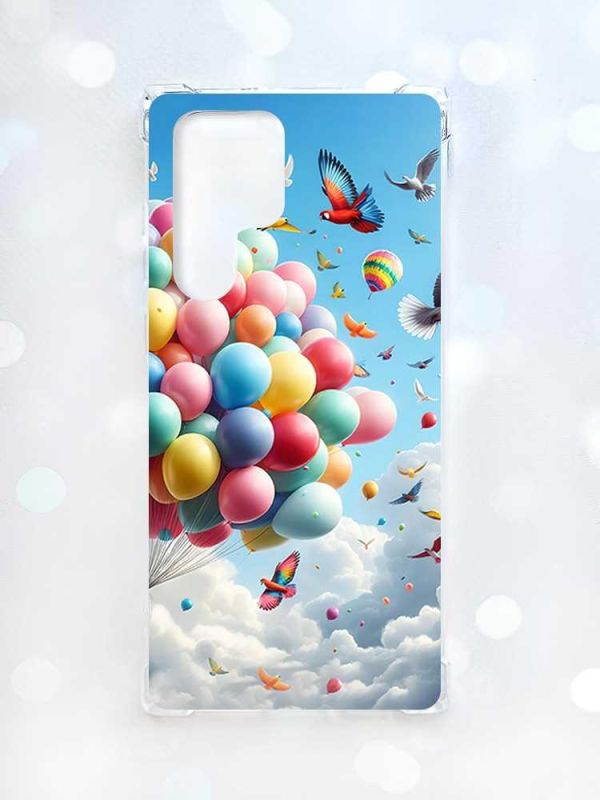 Чохол з потовщеними кутами на Samsung Galaxy S22 Ultra :: Повітряні кульки (принт 365)