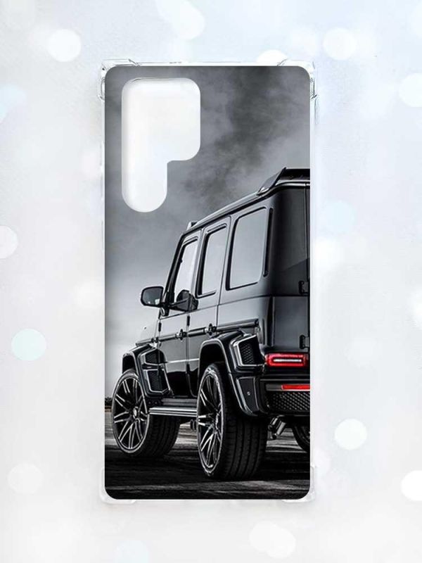 Чохол з потовщеними кутами на Samsung Galaxy S22 Ultra :: Авто чорне (принт 235)