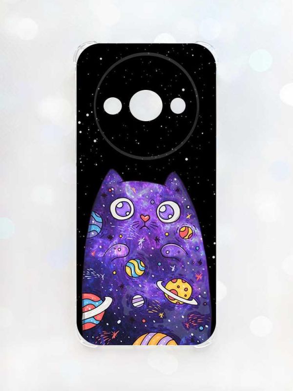 Чохол з потовщеними кутами на Xiaomi Redmi A3 :: Фіолетова кішка (принт 361)