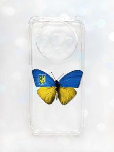 Чохол з потовщеними кутами на Xiaomi Redmi A3 :: Метелик Україна (принт 255)