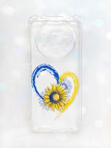 Чохол з потовщеними кутами на Xiaomi Redmi A3 :: Серце з соняхом. Україна (принт 260)