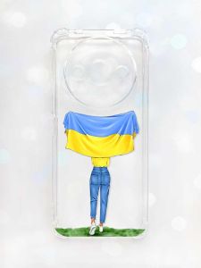 Чохол з потовщеними кутами на Xiaomi Redmi A3 :: Дівчина з прапором (принт 263)