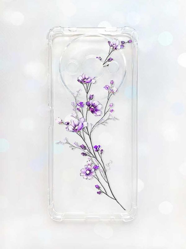 Чохол з потовщеними кутами на Xiaomi Redmi A3 :: Гілочка квітів (принт 278)