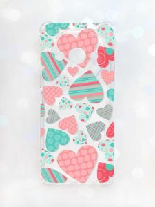 Чохол з потовщеними кутами на Xiaomi Redmi A3 :: Різнокольорові сердечка (принт 334)