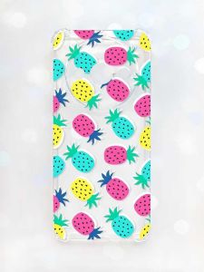 Чохол з потовщеними кутами на Xiaomi Redmi A3 :: Різнокольорові ананаси (принт 346)