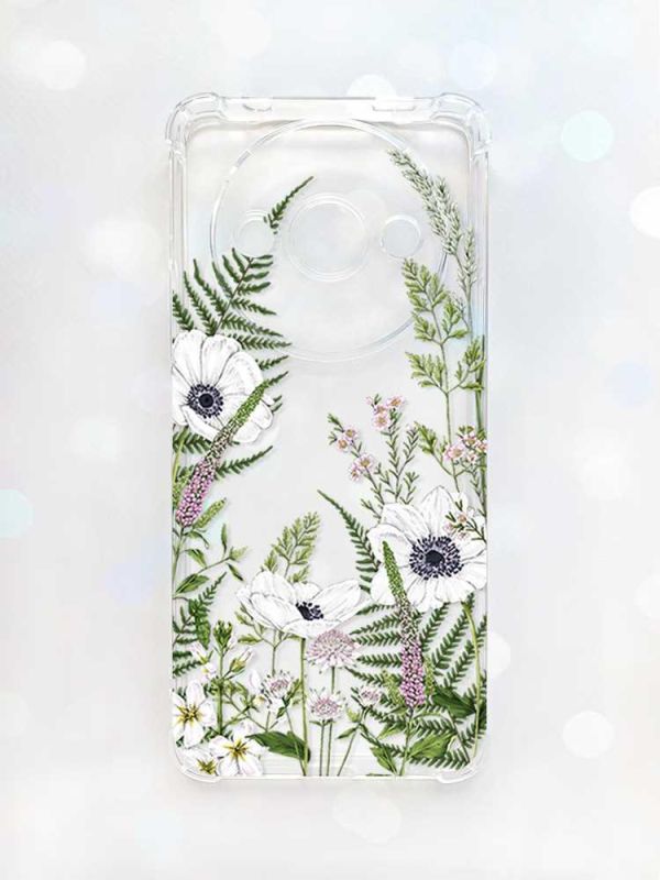 Чохол з потовщеними кутами на Xiaomi Redmi A3 :: Квіти польові (принт 363)